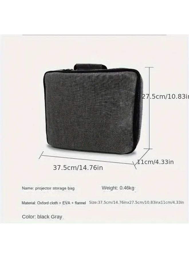 Grey Projector Storage Bag With Multi Pocket Organization Sturdy Handles Durable Portable Protective Case - Image 2